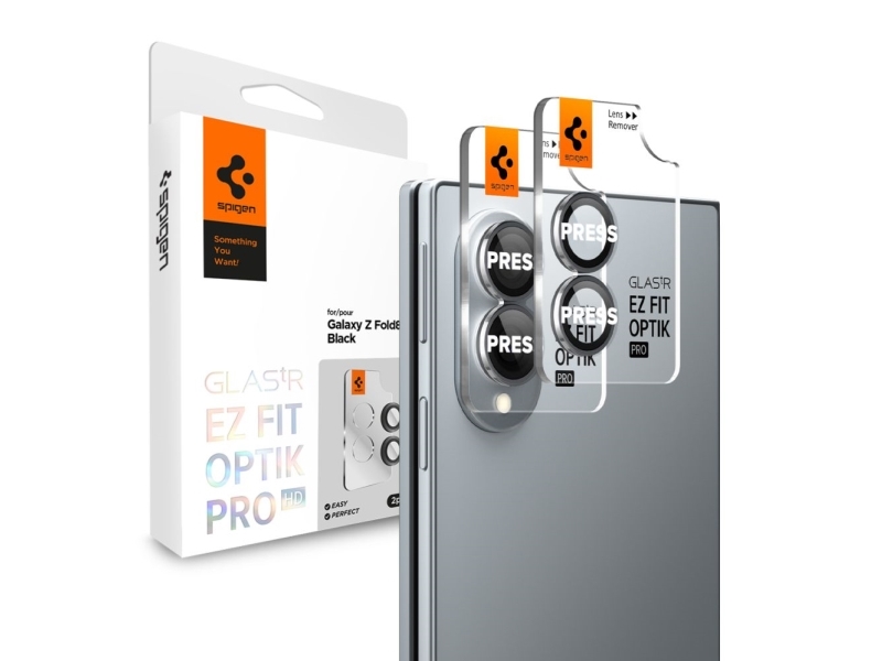Spigen Optik Pro Hd 2-Pack Camera Cover For Samsung Galaxy Z Fold 8 - Black