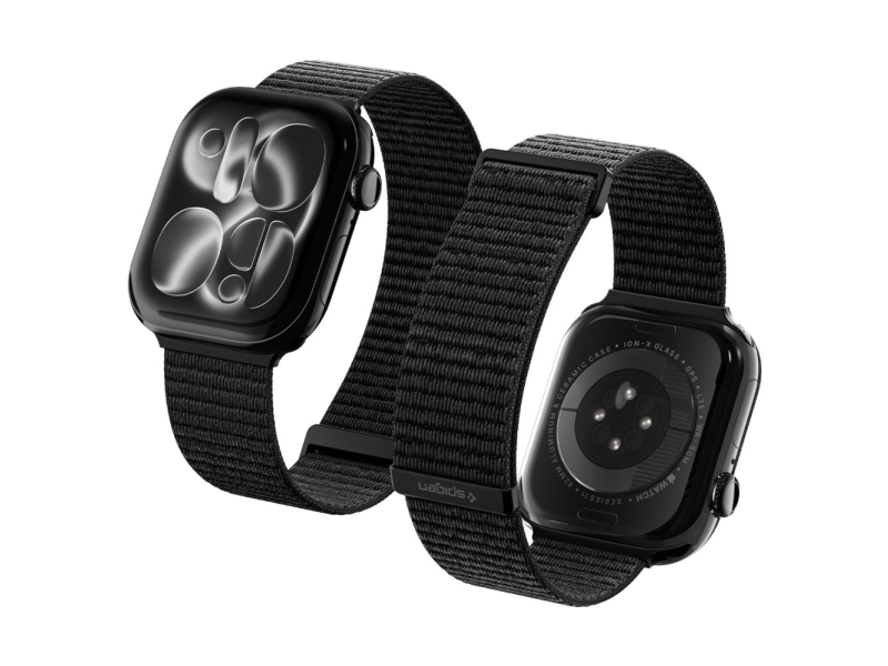 Spigen - Band Wbf01 (Amp11833) - Apple Watch 12/11/10/9/8/7/Se(3/2/1 Gen)/6/5/4/(44Mm/45Mm)/Ultra 3/2/1 (46Mm/49Mm) - Black