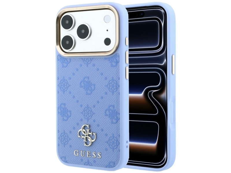 Etui Guess Peony 4G Small Logo MagSafe do iPhone 18 Pro Max / 17 Pro Max jasnoniebieski