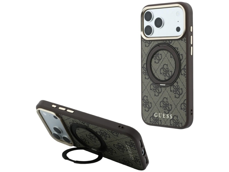 Guess Ring Stand 360 4G Classic Logo Magsafe Case For Iphone 18 Pro Max / 17 Pro Max - Brown