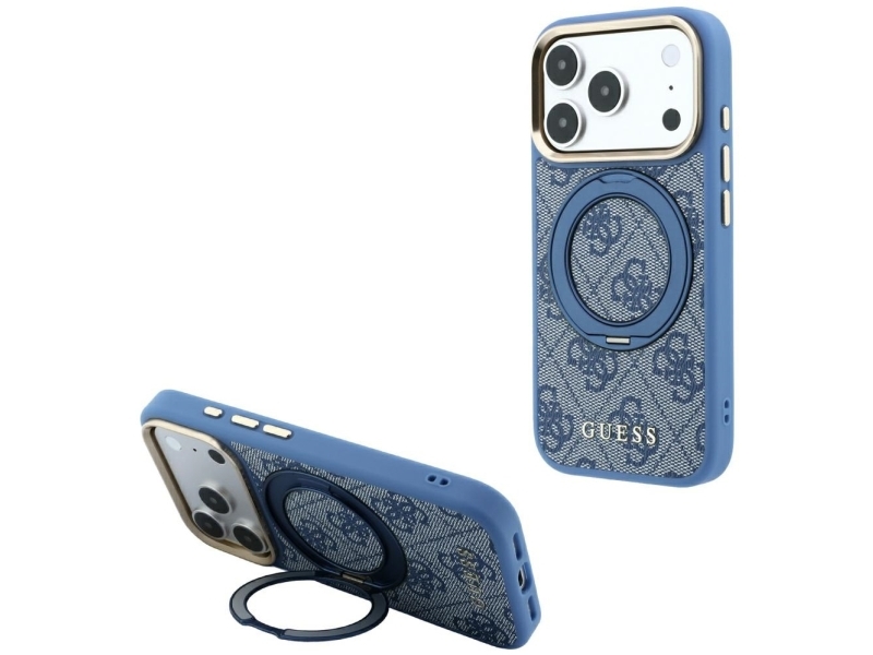 Guess Ring Stand 360 4G Classic Logo Magsafe Case For Iphone 18 Pro Max / 17 Pro Max - Blue