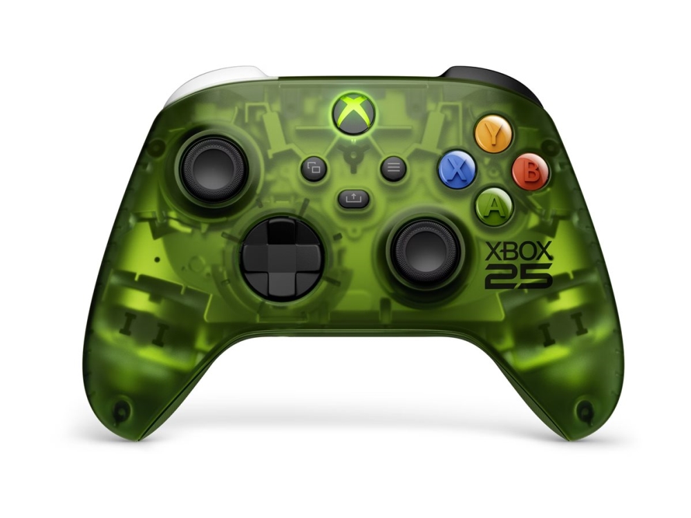 Microsoft Xbox Wireless Controller + USB-C Cable - X25 Special Edition - gamepad - trådløs - Bluetooth - translucent OG green - for PC, Microsoft Xbox One, Microsoft Xbox Series S, Microsoft Xbox Series X, Android, iOS