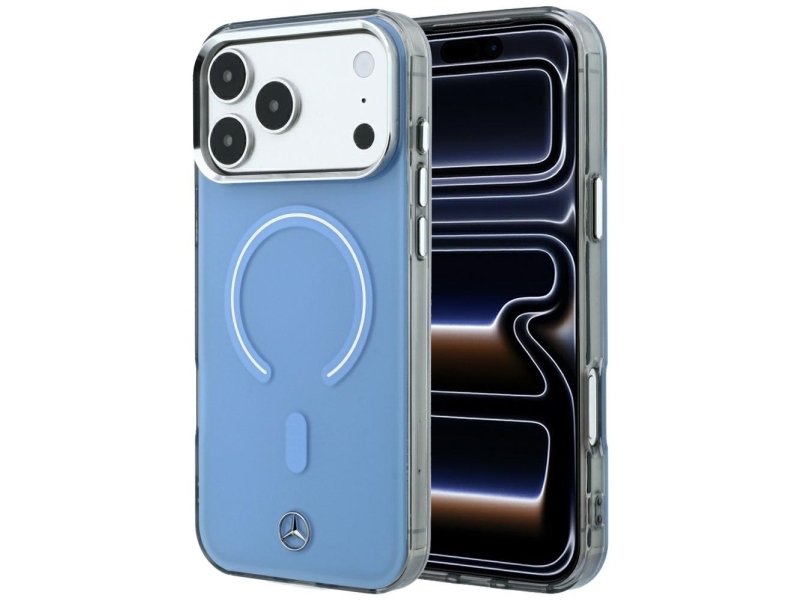 Mercedes Double Layer Iconic Logo Magsafe Case For Iphone 18 Pro Max / 17 Pro Max - Blue