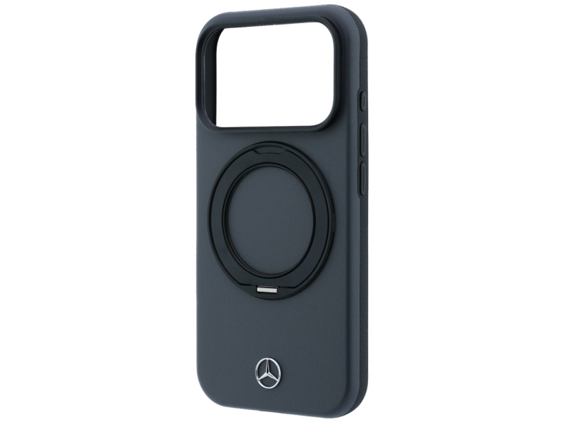Mercedes Leather With Ring Stand Magsafe Case For Iphone 18 Pro / 17 Pro - Dark Gray