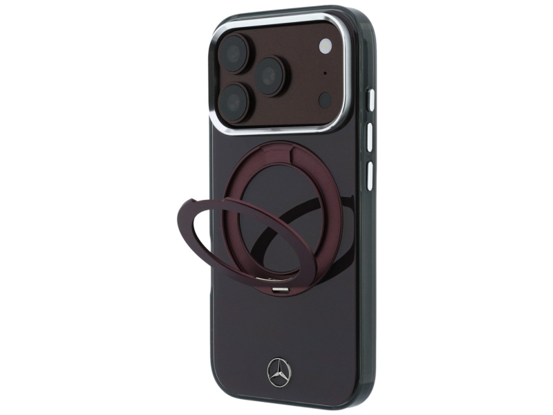 Mercedes Ring Stand Iconic Logo Magsafe Case For Iphone 18 Pro / 17 Pro - Burgundy