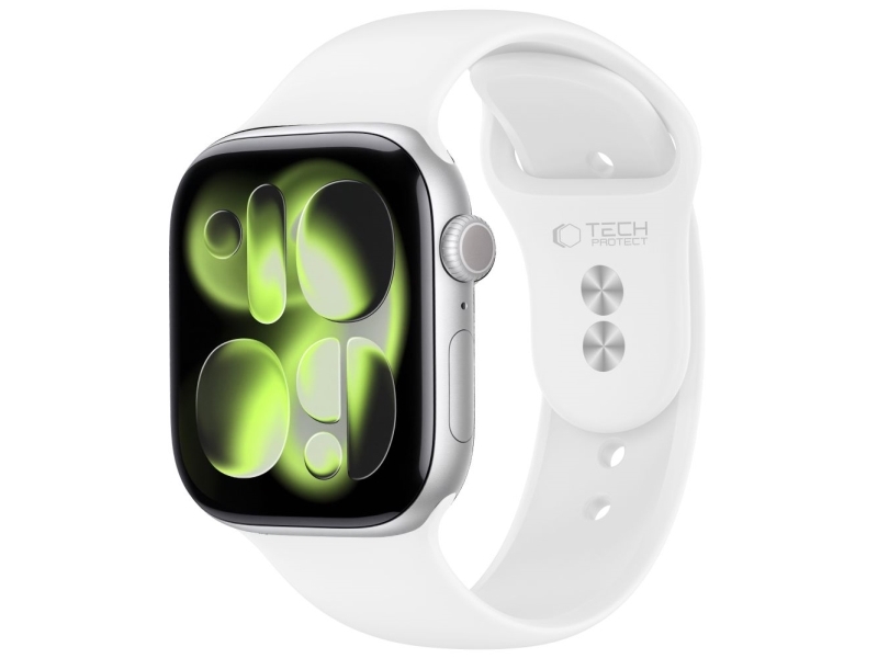 4Kom.Pl Tech-Protect Silicone Apple Watch 8 / 9 / 10 / 11 / 12 / Se (40 / 41 / 42 Mm) White (5906302326594)
