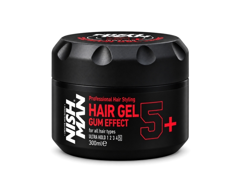 Nish Man Hair Styling Gel For Men Gum Effect 5+ 300Ml