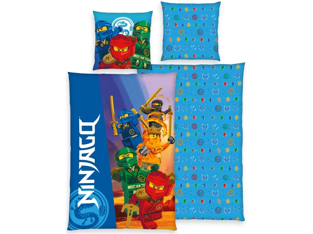 Lego Ninjago Sengetøj ? 140 X 200 Cm - 100 Procent Bomuld