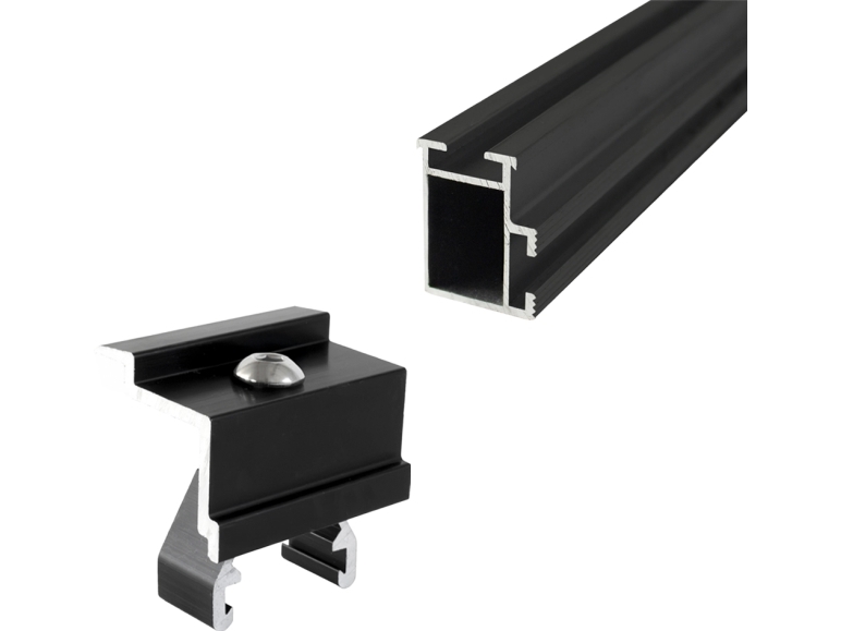 Montagepakke fra Jual til tagpaptag for 108 solcellepaneler lagt i 6 rækker, max. bredde på panel = 1134 mm.