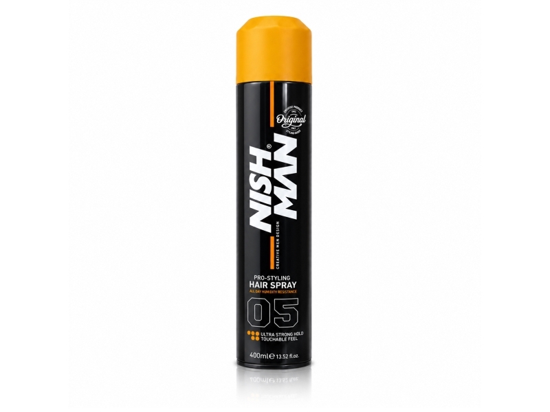 Nish Man Hair Spray 05 Ultra Strong Hold Volumizing Texturizing Sleek And Shine Hair Styling Spray Maximum Control Super Volume 400Ml
