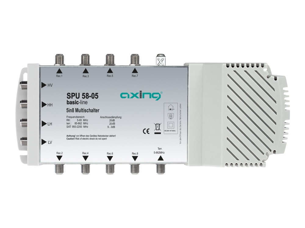 Axing Basic-Line Spu 58-05 - Satelit / Jordisk Signal Multikontakt For Satellitantenne