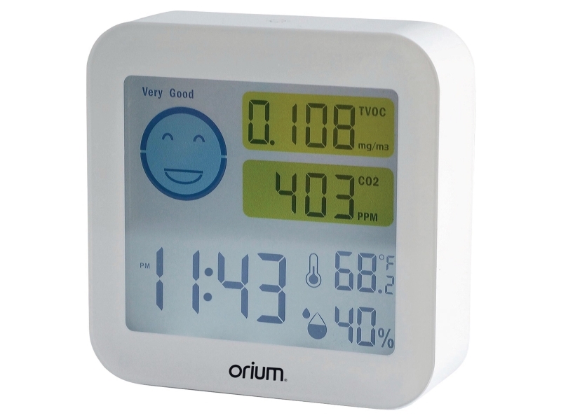 Luftkvalitetsmåler, CEP® Quaelis 20, co2/voc, 30 m², abs-plast, sort/hvid