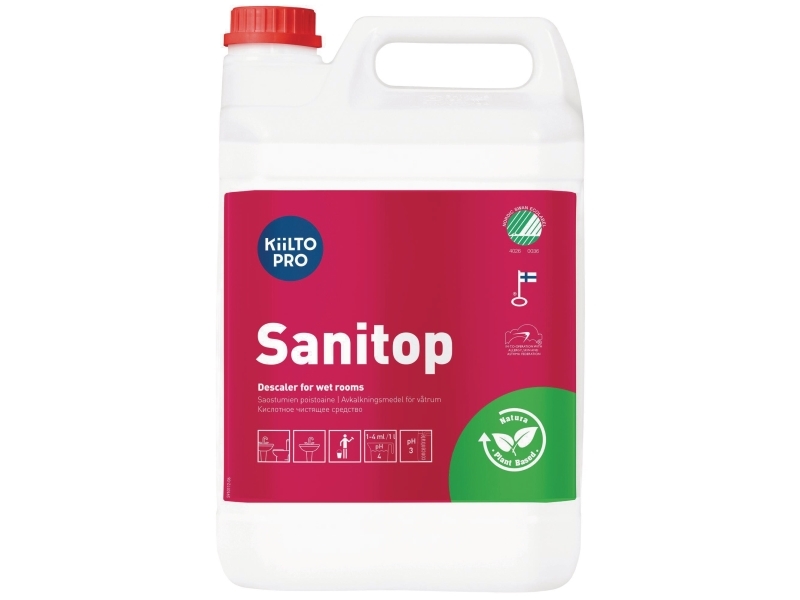 Kiilto Pro Sanitop kalkfjerner 1 Liter / 5 Liter - 5 Liter | Badeværelse/Toilet | DISCOUNT | Kiilto Clean Pro