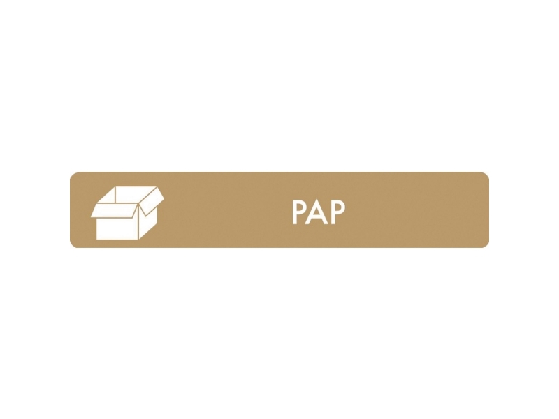 Piktogram, Bica® Pap, vinyl, selvklæbende, HxB: 3 x 16 cm, brun