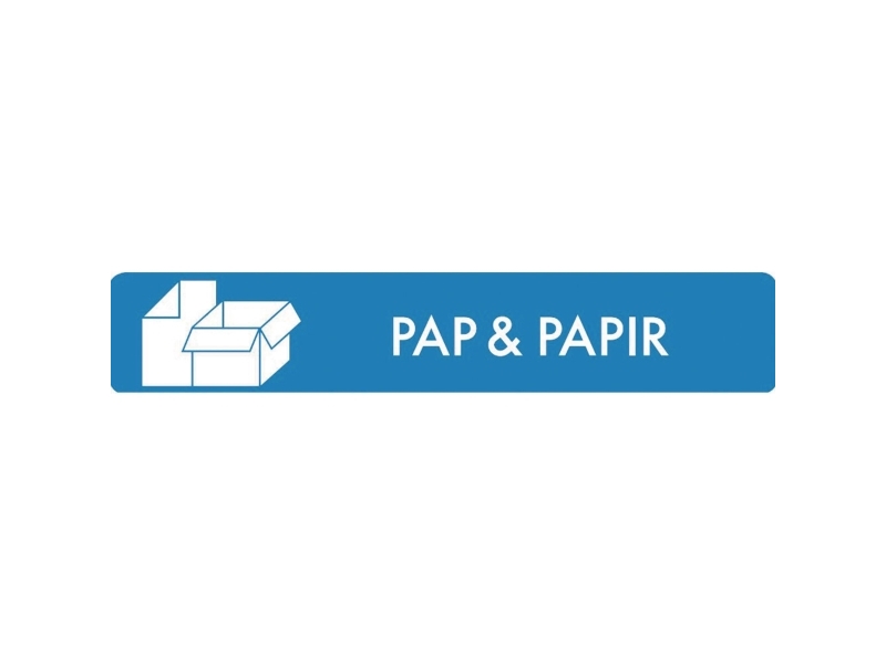 Piktogram, Bica® Pap & papir, vinyl, selvklæbende, HxB: 3 x 16 cm, blå