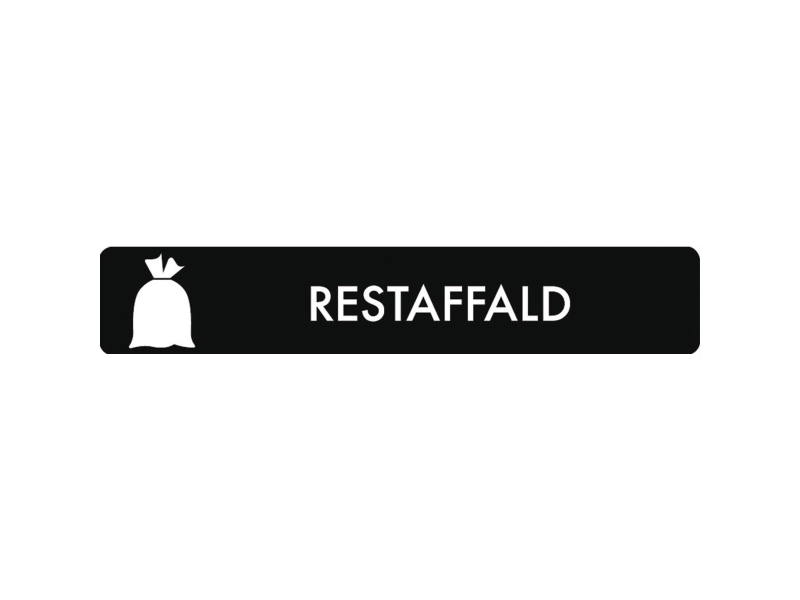 Piktogram, Bica® vinyl, selvklæbende restaffald, HxB: 3 x 16 cm, sort