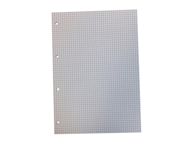 Notesblok A4 kvadreret med 4 huller 25 ark 60g (stk.)