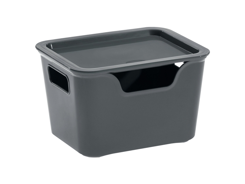 Opbevaringsboks Bella 1,9 l - 14,0 x 18,0 x 11,0 cm grå