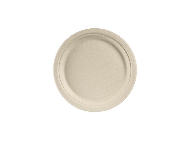 Tallerken rund Ø26cm Bagasse FF natur brun,50 stk/ps - (50 stk.)