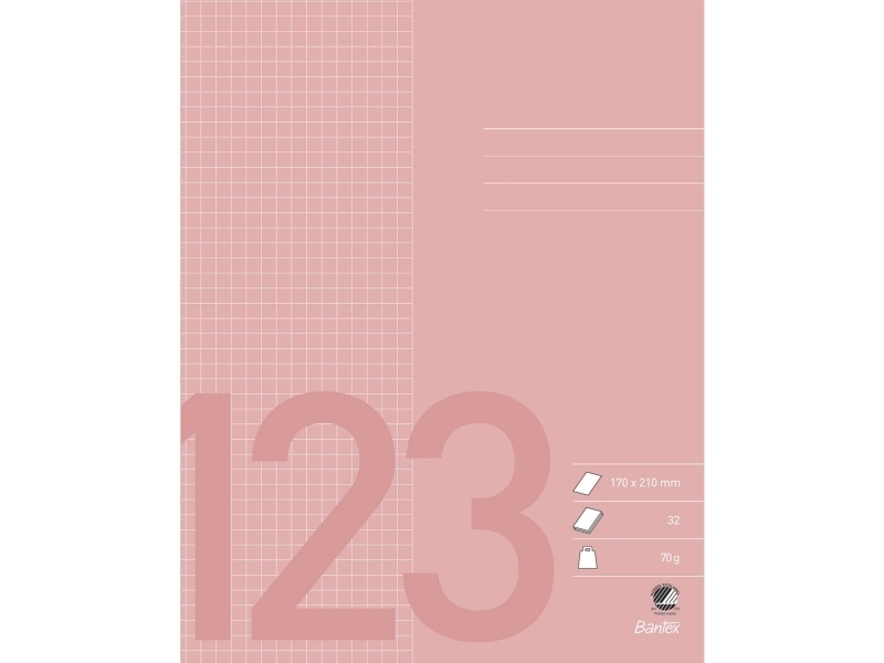 Regnehæfte 170x210 mm kvadreret 5x5 mm rosa (20 stk.)