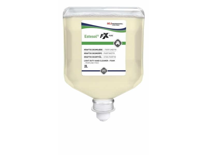 Skumsæber, Estesol FX Pure, skum, 2 l, parfumefri, gul, pakke med 4 stk