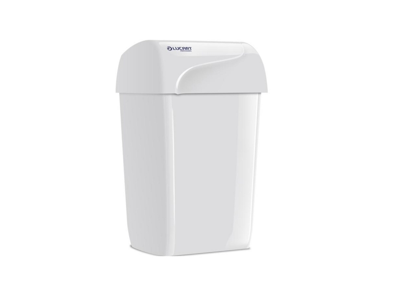 Affaldsspand, Lucart Invisabin, plast, 43 l, HxBxD: 60,9 x 42 x 29 cm, hvid