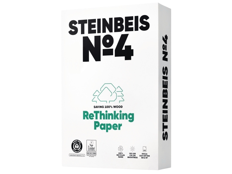Genbrugspapir Steinbeis No.4 Evolution White, A4 - (5 pakker x 500 ark)