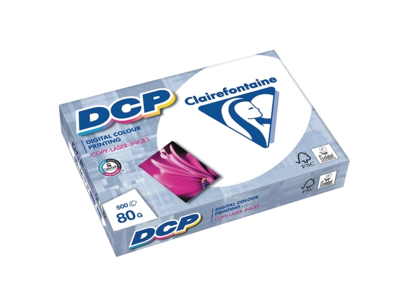 Kopipapir farveprint, Clairefontaine DCP 1800, 80 g/m2, A4, pakke a 5 x 500 ark