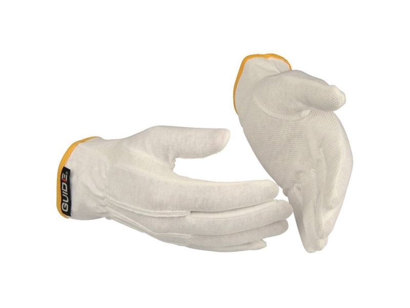 Bomuldshandsker, Guide 549, PVC-dupper, str. 7, pakke a 12 par