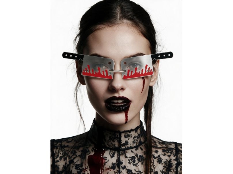 Blutige Fleischbeil-Brille
