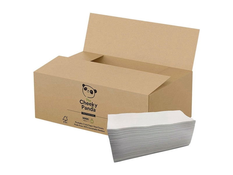 Håndklædeark, Cheeky Panda Z-fold, pakke a 15 x 200 ark.