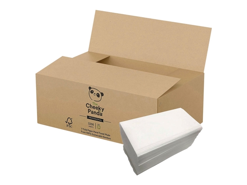 Håndklædeark, Cheeky Panda V-fold, kan skylles ud, pakke a 20 x 160 ark.