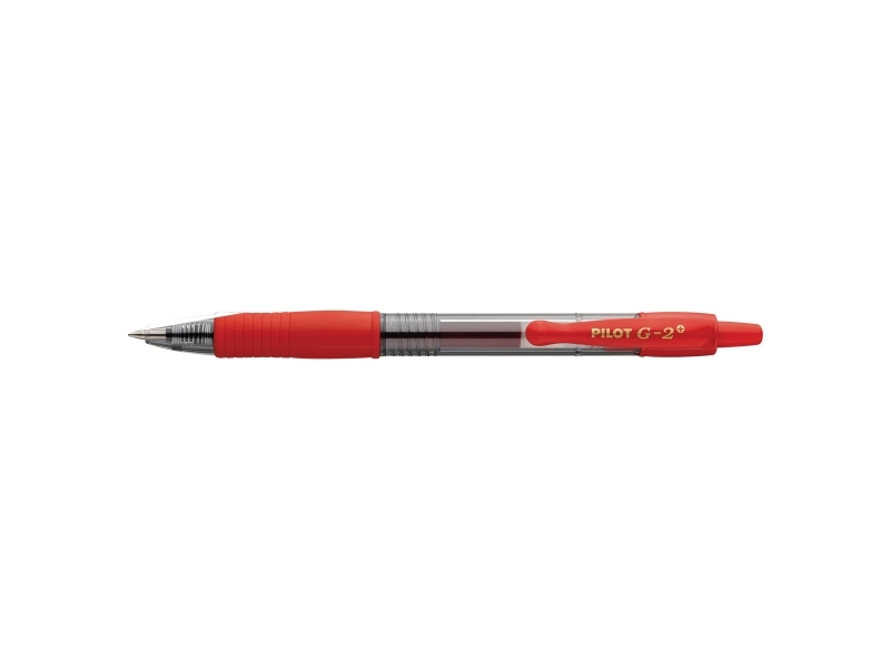 Gelpen, PILOT G2 PLUS, Gel Ink Rollerball pen, Rød, Medium Tip, pakke a 12 stk