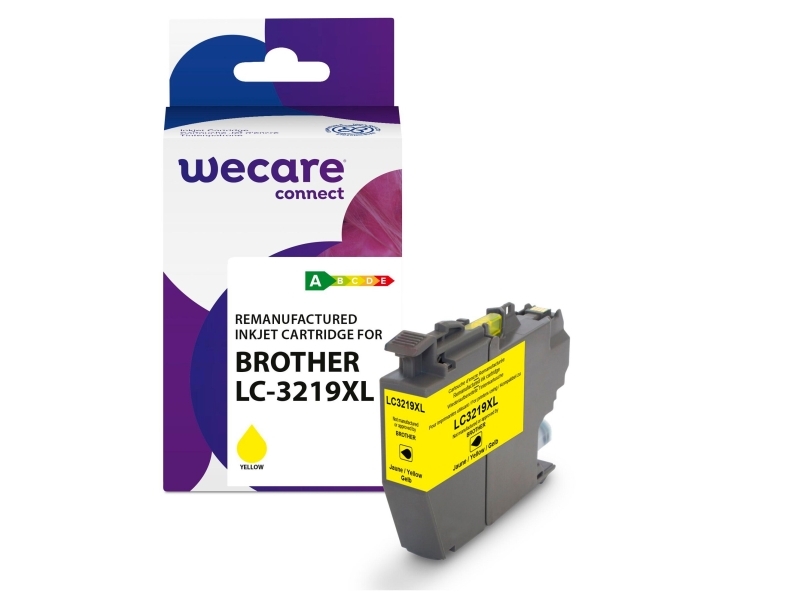 Blækpatron, Wecare Brother LC-3219XL, kompatibel, inkjet, 1.600 sider, gul