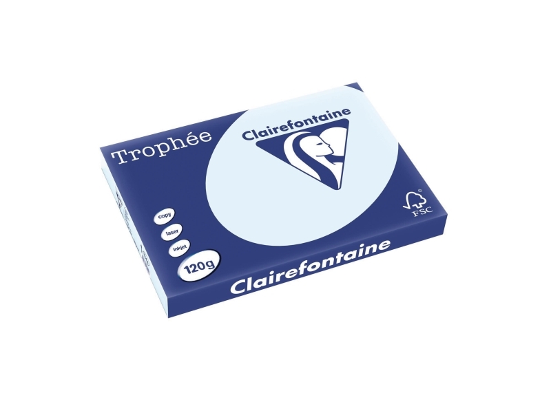 Printerpapir, Clairefontaine Trophée, A3, 120 g/m2, blå, pakke med 250 stk