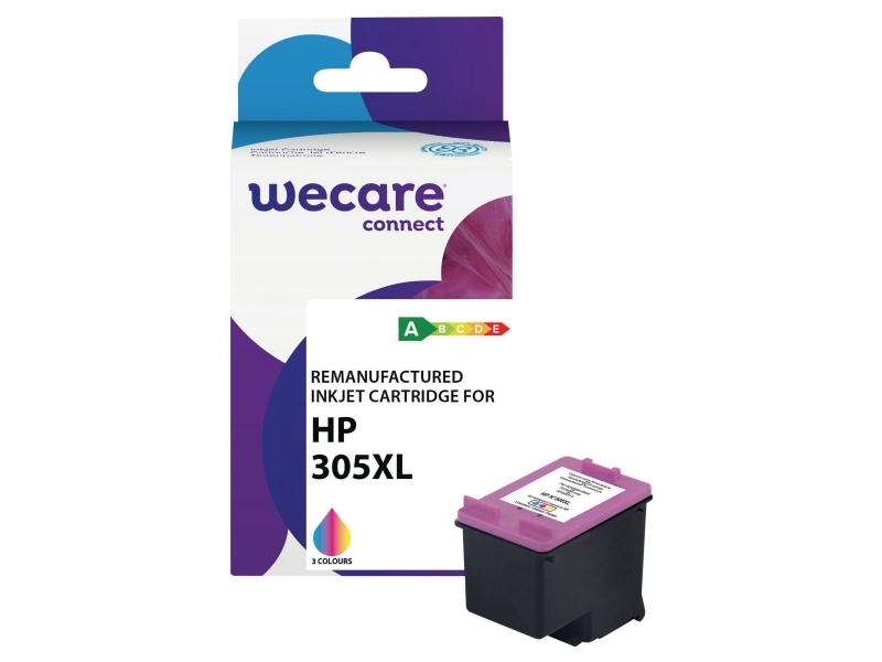 Blækpatron, Wecare HP 305XL 3YM63AE, inkjet, 18 ml, 350 Sider, cyan/magenta/gul