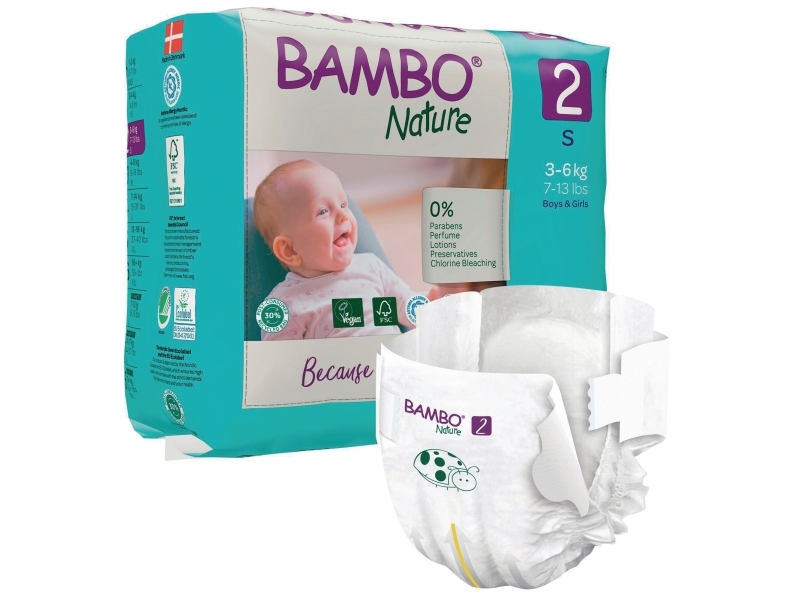 Bleer, Bambo Nature 2, 3-6 kg, pakke med 180 stk