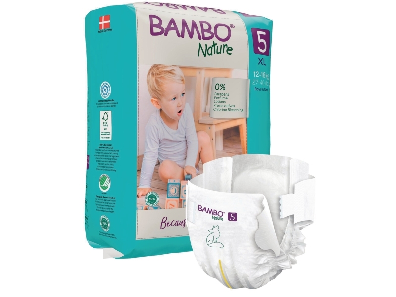 Bleer, Bambo Nature 5, 12-18 kg, pakke med 132 stk