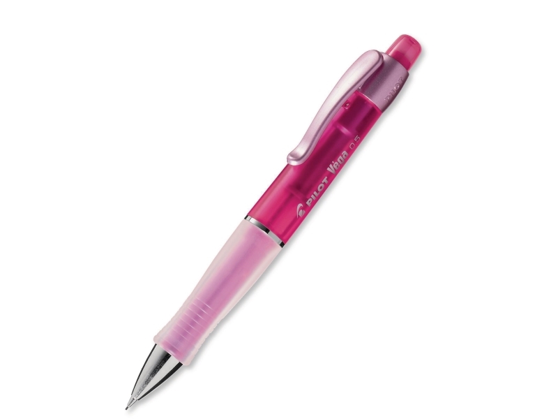 Stiftblyant, Pilot Vega, 0,5 mm, transparent, pink, pakke a 12 stk