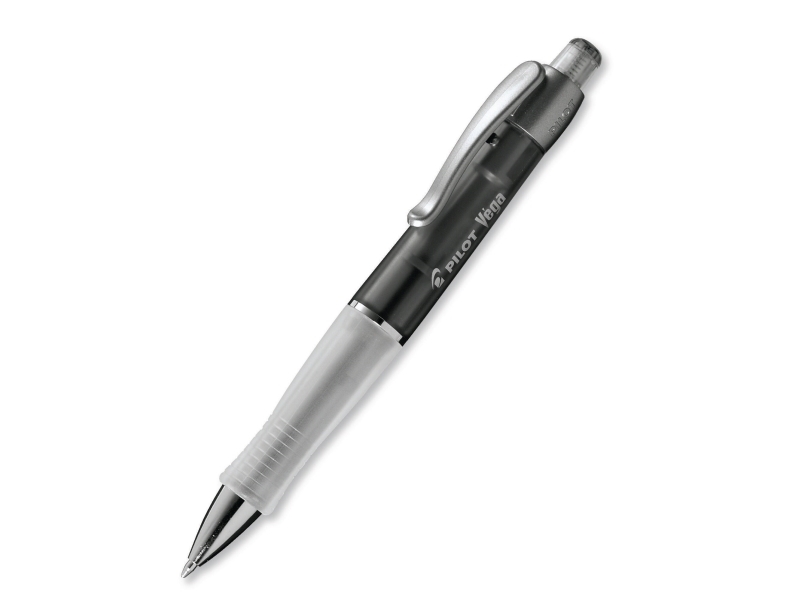 Kuglepenne, PILOT Vega, 1 mm, blåt blæk, sort, pakke a 12 stk
