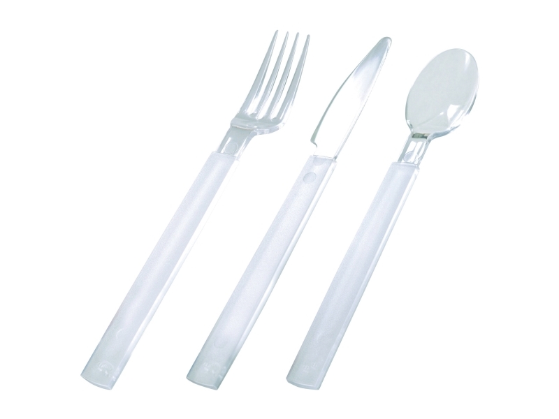 Bestiksæt, Duni ReDine, 6 gafler, knive og skeer, transparent