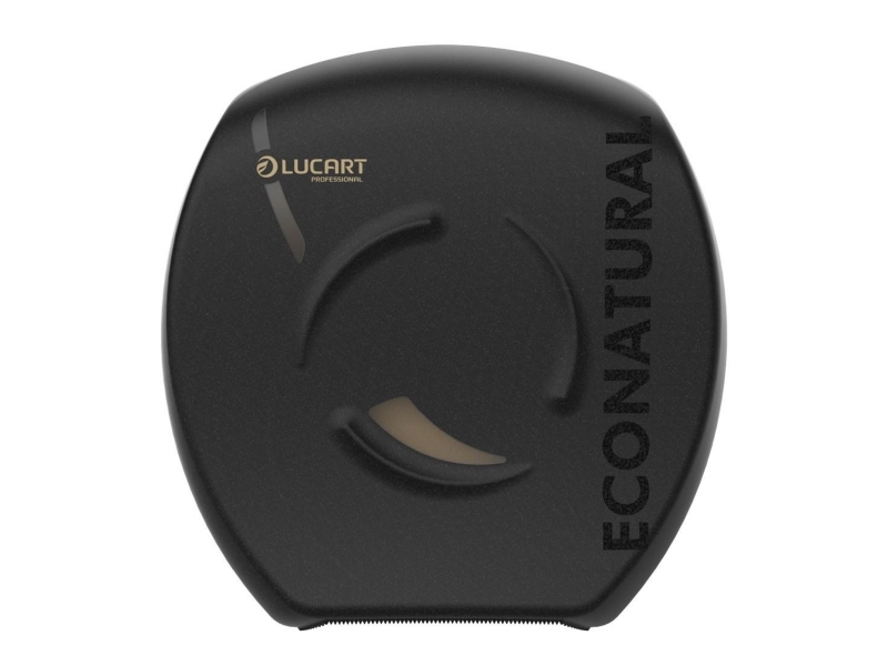 Toiletpapirsdispenser, Lucart EcoNatural Flow Jumbo, polyethylen, 1 rulle, sort