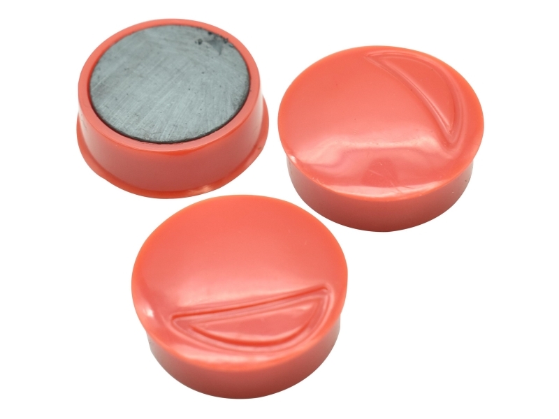 Magneter, Wonday, plastik, Ø: 25 mm, rød, pakke med 5 stk