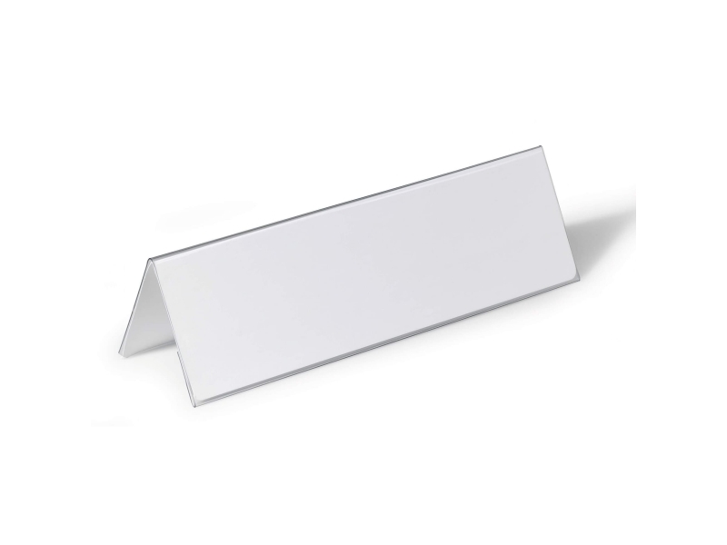 Bordskilte, DURABLE 805319, HxB: 10,5 x 29,7 cm, transparent, pakke med 25 stk