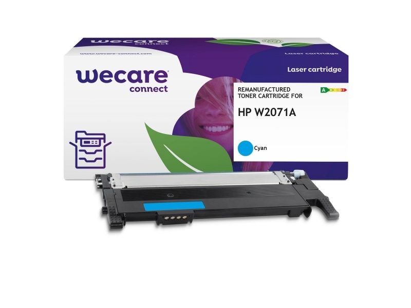 Lasertoner, Wecare HP 117A W2071A, 700 sider, genbrugt, cyan