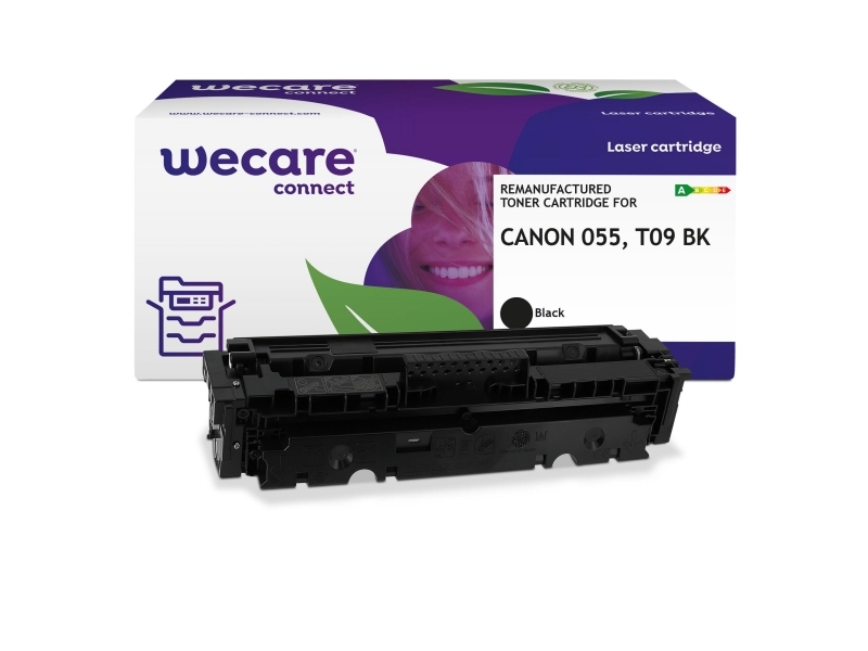 Lasertoner, Wecare Canon 055, kompatibel, 2300 sider, sort