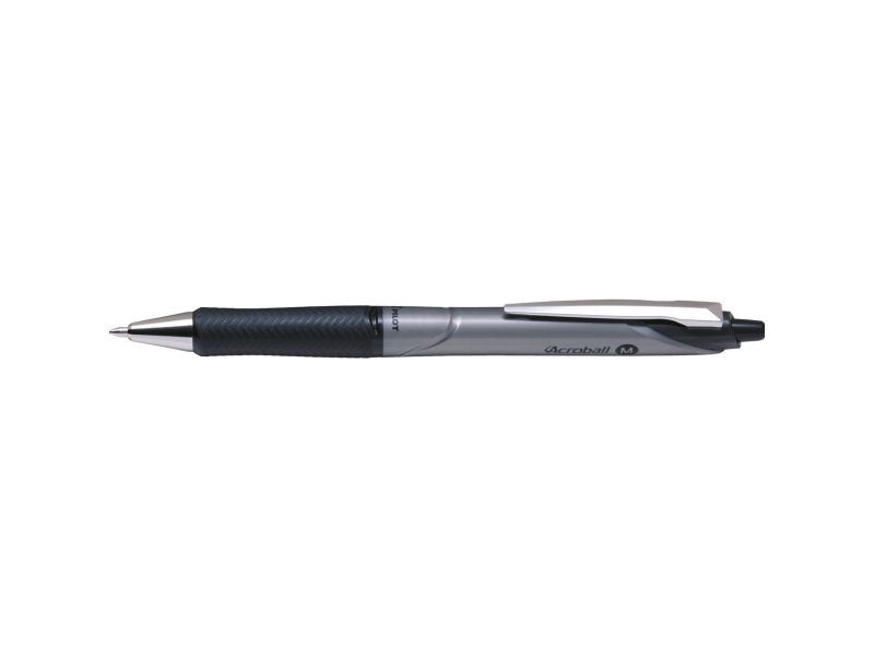 Kuglepenne, PILOT Acroball Metal, 1 mm, medium, sort, pakke med 12 stk