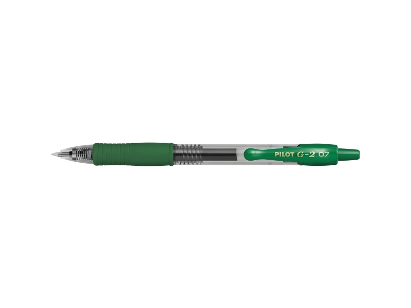 Gelpenne, PILOT G-2, 0,7 mm, medium, grøn, pakke med 12 stk