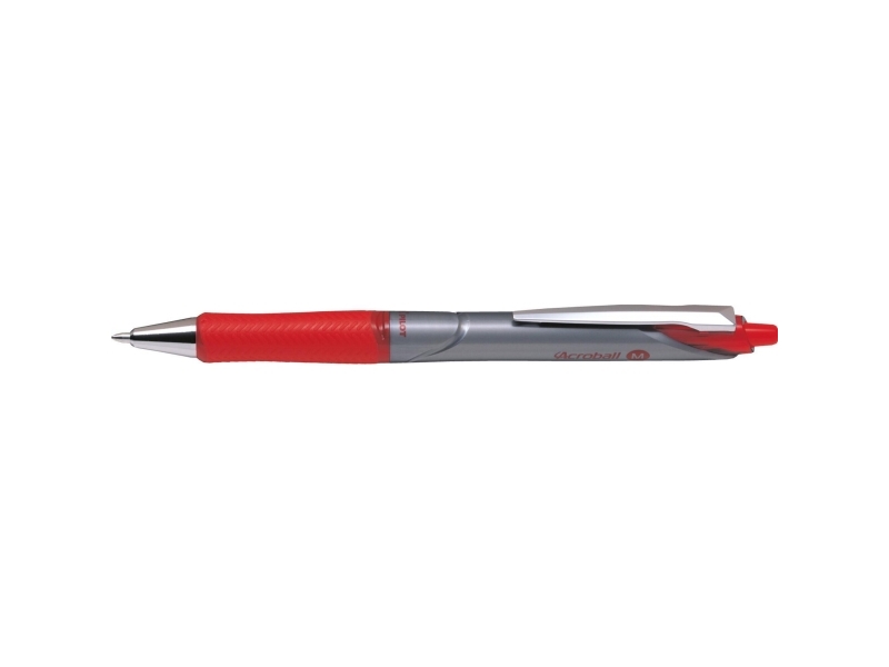 Kuglepenne, PILOT Acroball Metal, 1,0 mm, medium, rød, pakke med 12 stk
