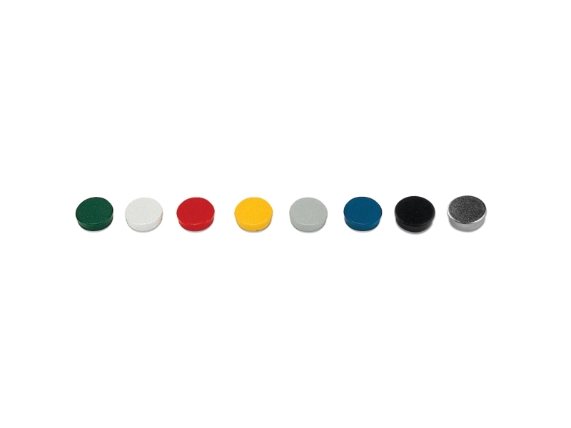 Magneter, Bi-Office, Plast, Rund, Ø: 35 mm, assorterede farver, pakke med 10 stk